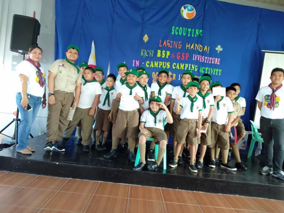 Boy Scouts troop with school officials