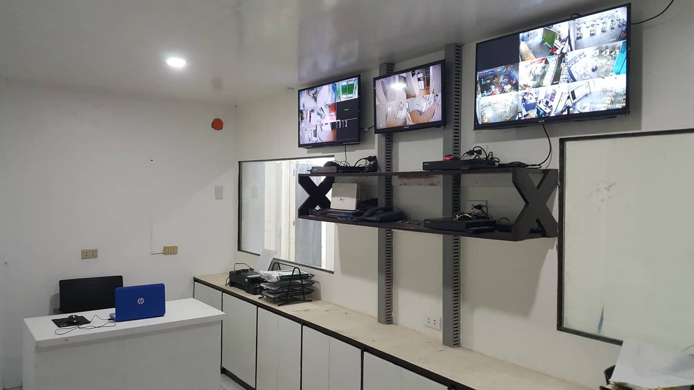 The school computer laboratory with workstations and monitors