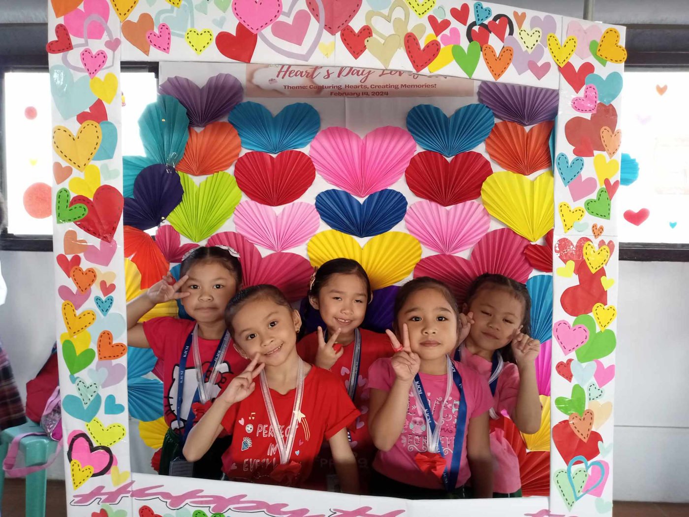 Pupils watching the Valentine's Day programme