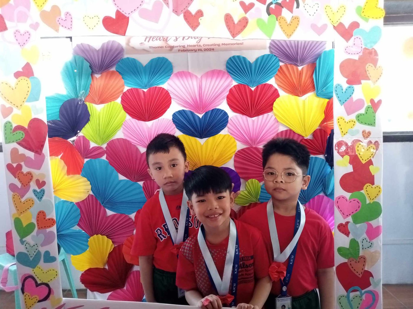 Young pupils at a school celebration